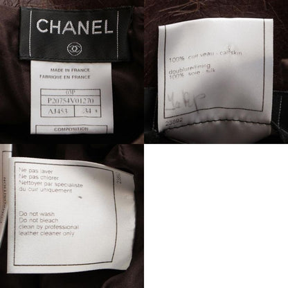 Chanel 03p Calfskin Icon Carved Skirt P20754 Brown 34