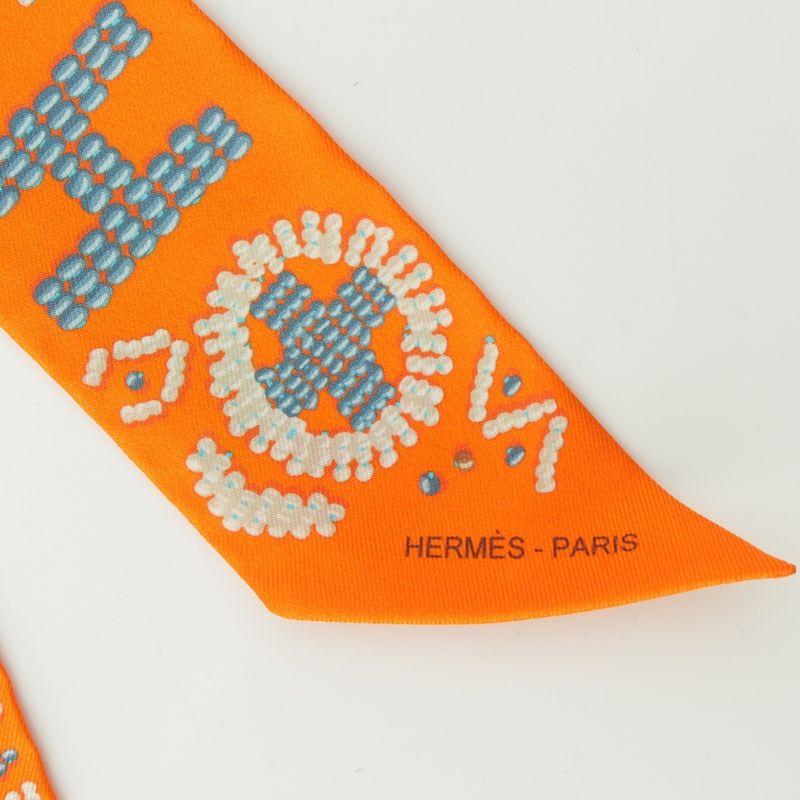 Hermes Twilly Silk Kelly En Perle Kelly En Pe Lou Scarf Orange