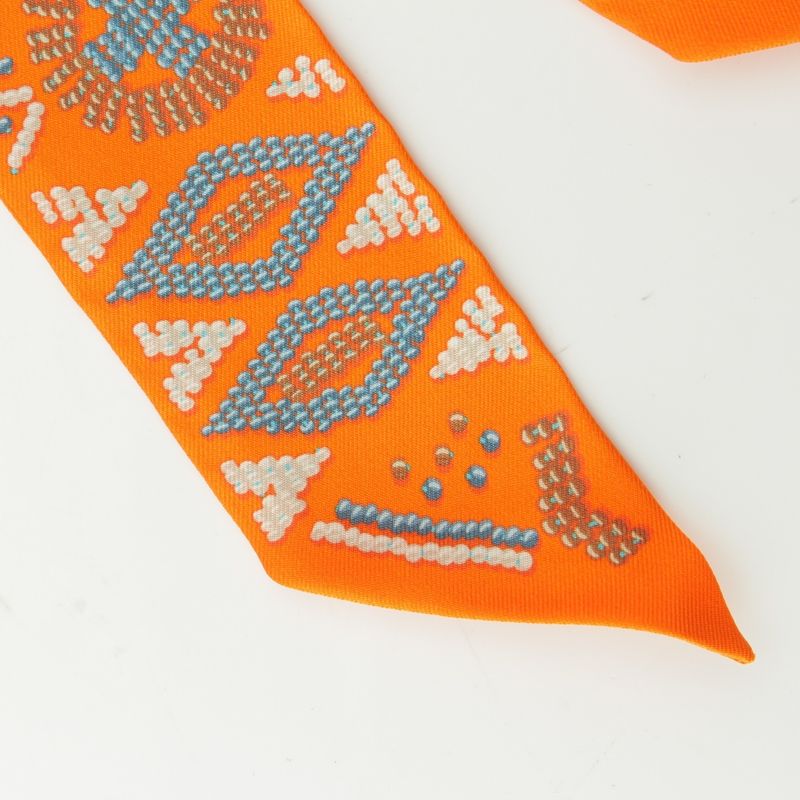 Hermes Twilly Silk Kelly En Perle Kelly En Pe Lou Scarf Orange