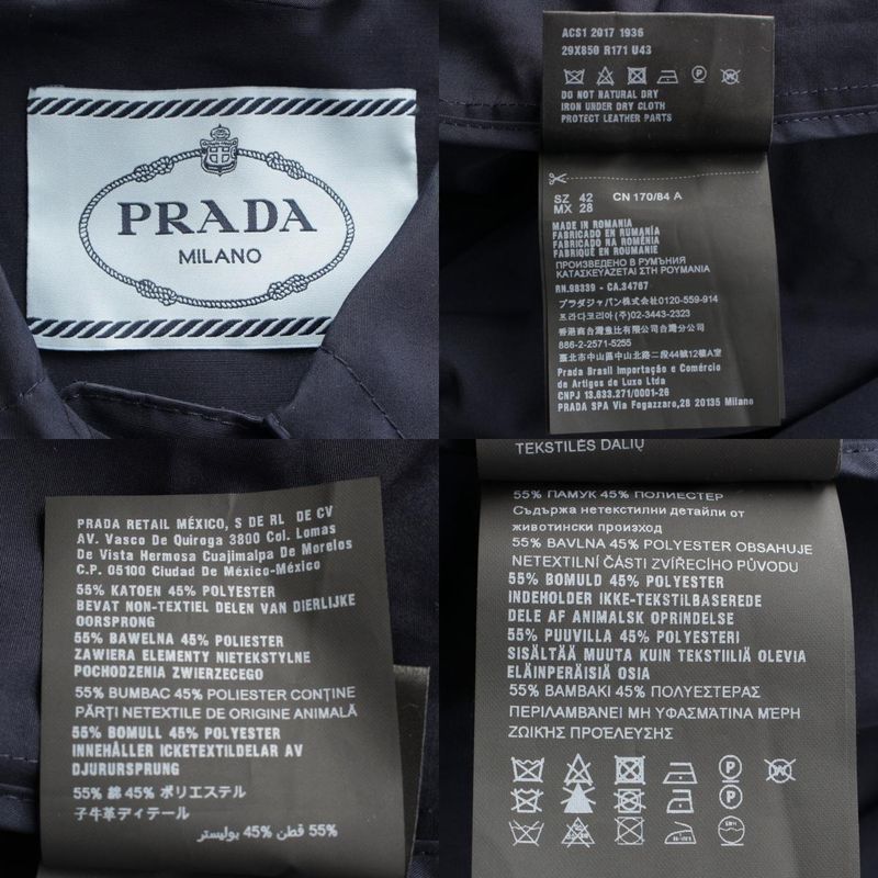 Prada 17 Trench Coat 29x850 Navy 42