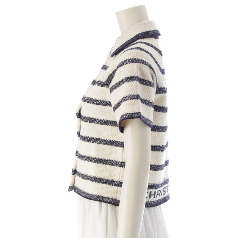 Christian Dior Cotton Wool Logo D-Stripe Jacquard Short Sleeve Outerwear