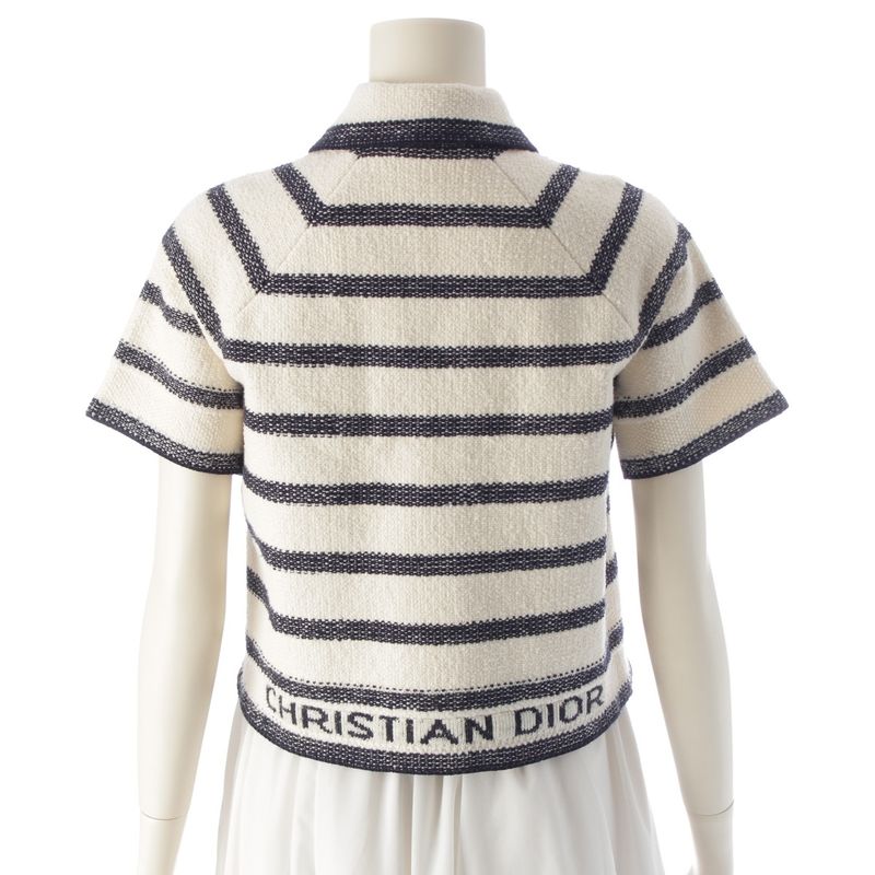 Christian Dior Cotton Wool Logo D-Stripe Jacquard Short Sleeve Outerwear