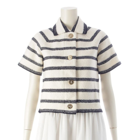 Christian Dior Cotton Wool Logo D-Stripe Jacquard Short Sleeve Outerwear