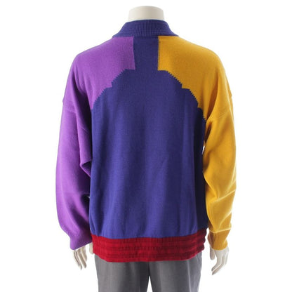 Gianni Versace All Over Patterned Mock Neck Knit Sweater Multicolor 52