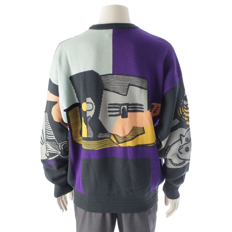 Gianni Versace Cotton All-Over Knit Sweater Multicolor 52