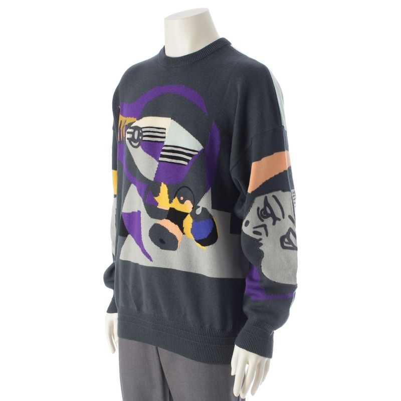 Gianni Versace Cotton All-Over Knit Sweater Multicolor 52