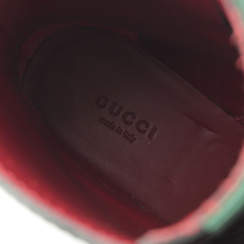 Gucci Sherry Line Leather Side Web Ankle Boots 794394 Black 39 1 2