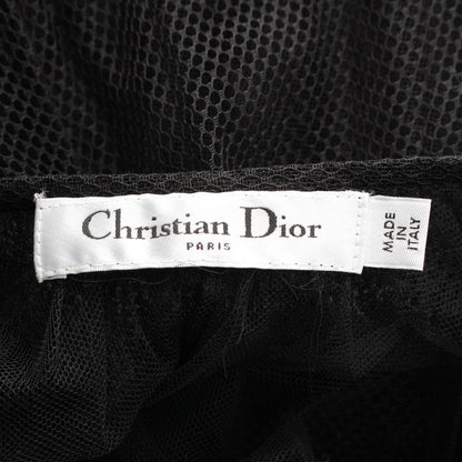 Christian Dior Polyamide Silk Mesh Tulle Long Skirt Bottoms 111j58a8648 Black 40