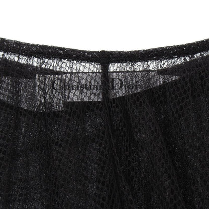 Christian Dior Polyamide Silk Mesh Tulle Long Skirt Bottoms 111j58a8648 Black 40