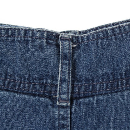 Celine Carriage Gold Button Front Opening Denim Long Skirt Bottoms Blue 26