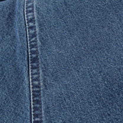 Celine Carriage Gold Button Front Opening Denim Long Skirt Bottoms Blue 26