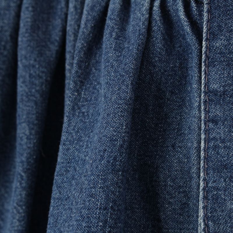 Celine Carriage Gold Button Front Opening Denim Long Skirt Bottoms Blue 26