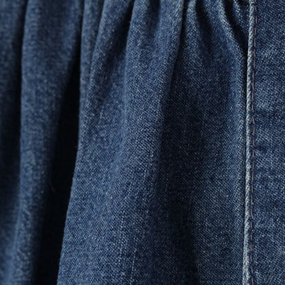 Celine Carriage Gold Button Front Opening Denim Long Skirt Bottoms Blue 26