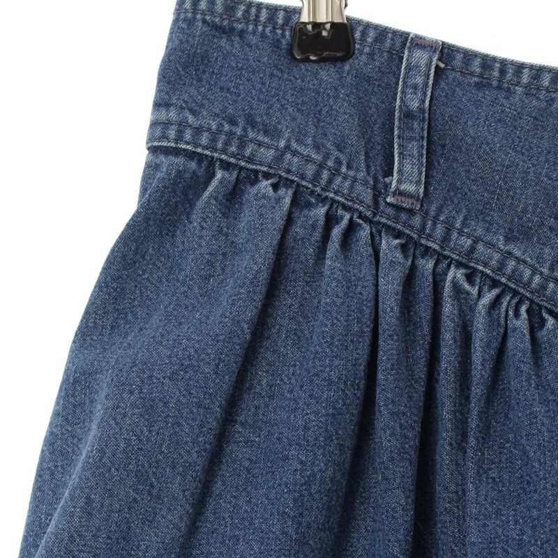 Celine Carriage Gold Button Front Opening Denim Long Skirt Bottoms Blue 26