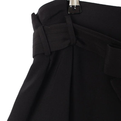 Celine Triomphe Silk Belted Gold Hardware Skirt Bottoms Black 36