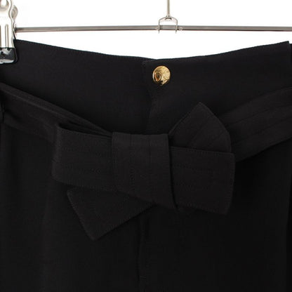 Celine Triomphe Silk Belted Gold Hardware Skirt Bottoms Black 36