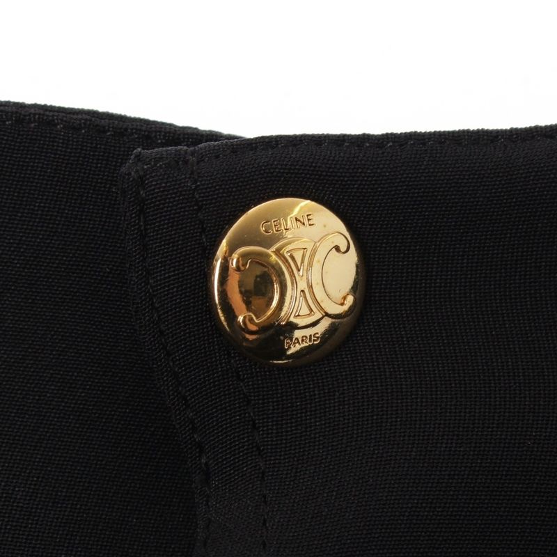 Celine Triomphe Silk Belted Gold Hardware Skirt Bottoms Black 36