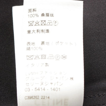 Celine Triomphe Silk Belted Gold Hardware Skirt Bottoms Black 36