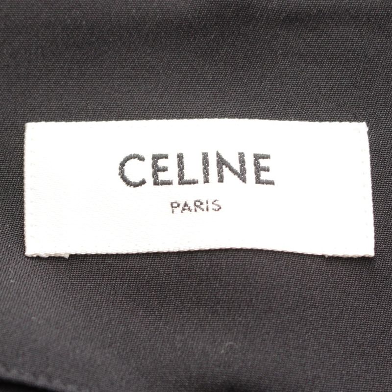 Celine Triomphe Silk Belted Gold Hardware Skirt Bottoms Black 36