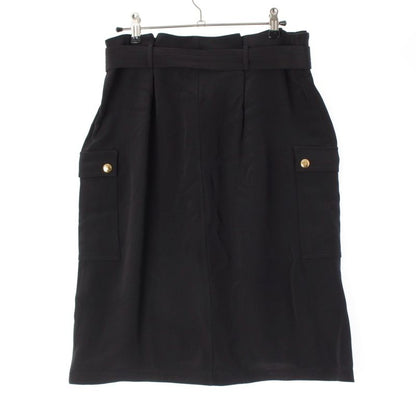 Celine Triomphe Silk Belted Gold Hardware Skirt Bottoms Black 36