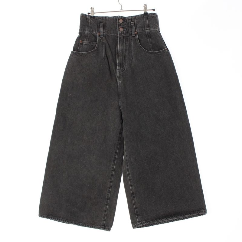 Celine 2021 Cotton Denim High Waist Pants Bottoms Black 27