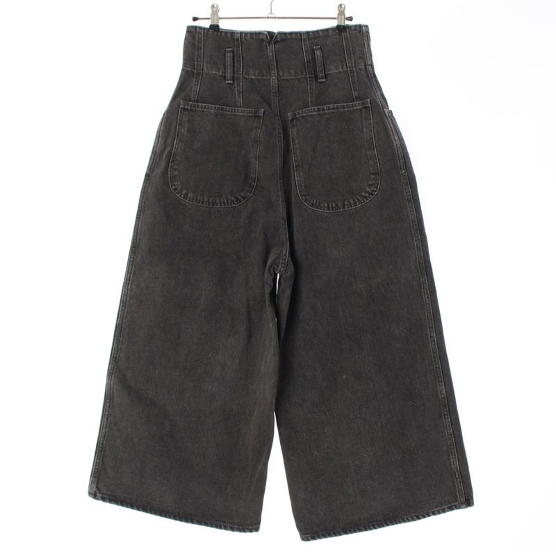 Celine 2021 Cotton Denim High Waist Pants Bottoms Black 27