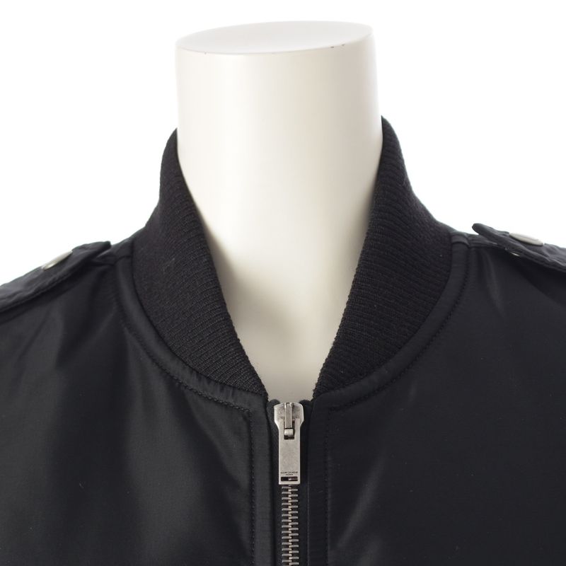 Saint Laurent Cotton Bomber Jacket Blouson Outerwear 504136 Black 36