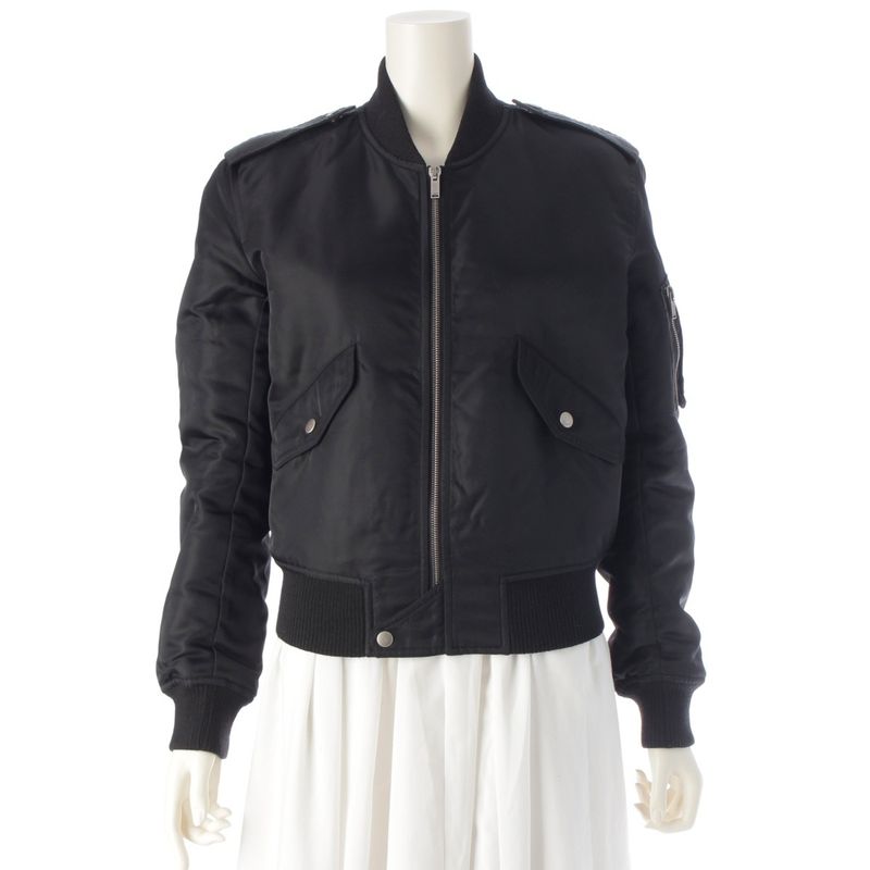 Saint Laurent Cotton Bomber Jacket Blouson Outerwear 504136 Black 36