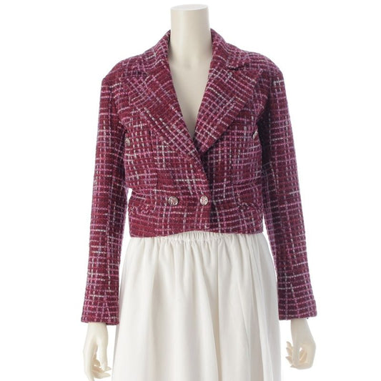 Chanel 23ss Coco Mark Rhinestone Tweed Cropped Tailored Jacket Outerwear P74830