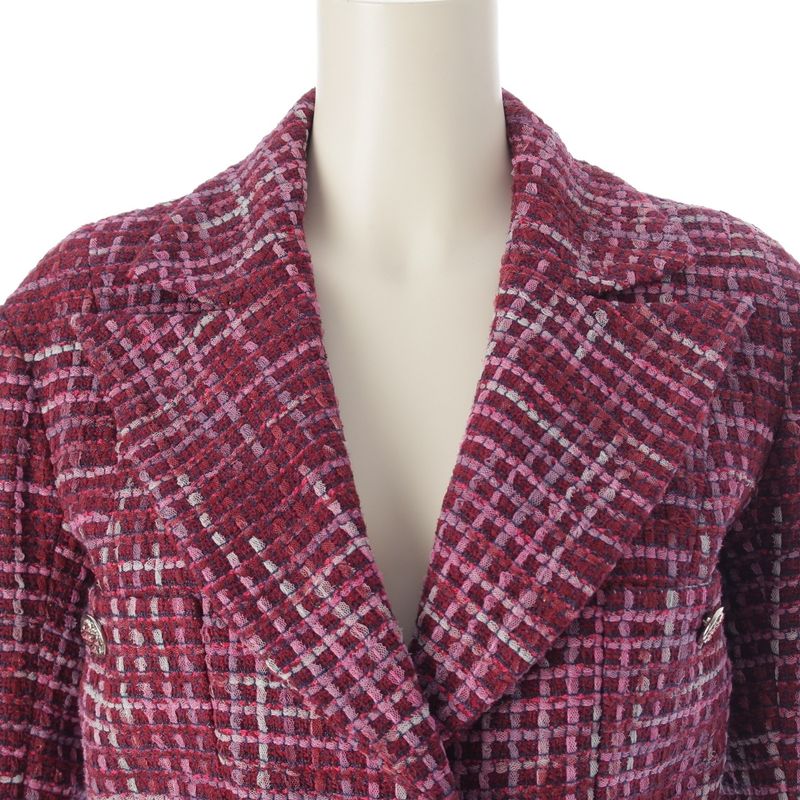 Chanel 23ss Coco Mark Rhinestone Tweed Cropped Tailored Jacket Outerwear P74830