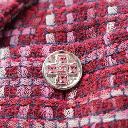 Chanel 23ss Coco Mark Rhinestone Tweed Cropped Tailored Jacket Outerwear P74830