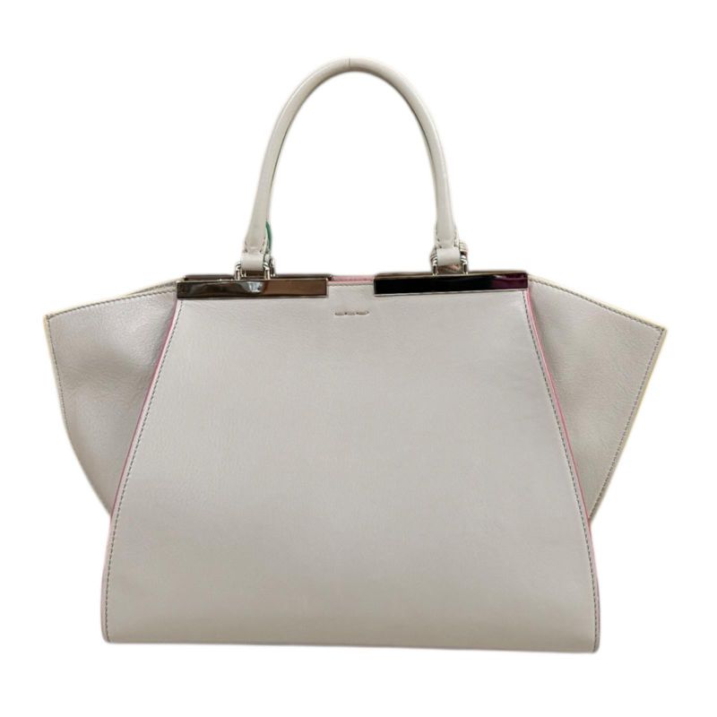 Fendi Trois Jour Shoulder Bag Leather 8bh279 Beige Ladies Fendi Preowned Fendi