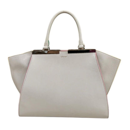 Fendi Trois Jour Shoulder Bag Leather 8bh279 Beige Ladies Fendi Preowned Fendi