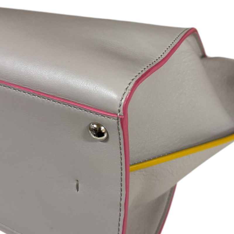 Fendi Trois Jour Shoulder Bag Leather 8bh279 Beige Ladies Fendi Preowned Fendi