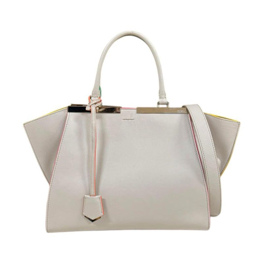 Fendi Trois Jour Shoulder Bag Leather 8bh279 Beige Ladies Fendi Preowned Fendi