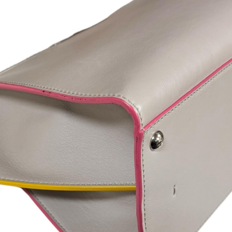 Fendi Trois Jour Shoulder Bag Leather 8bh279 Beige Ladies Fendi Preowned Fendi