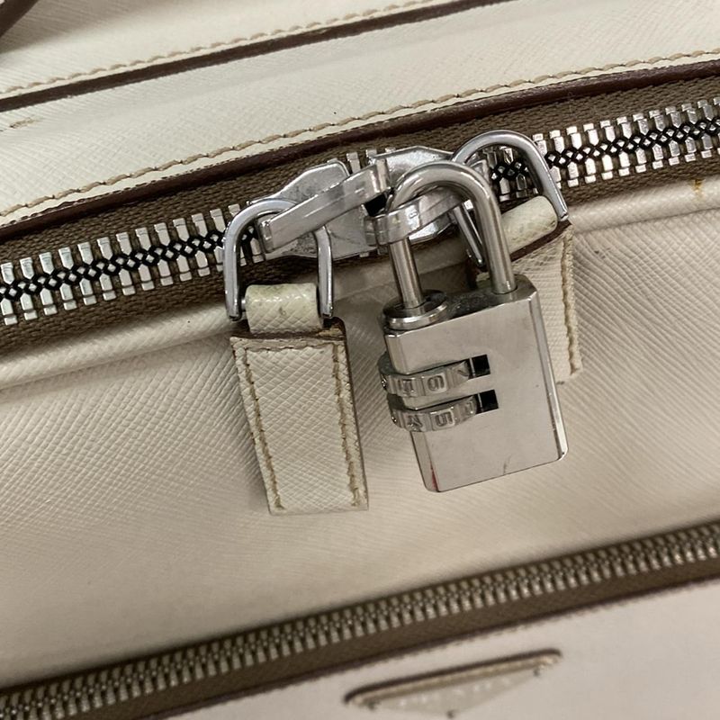 Prada Carry Bag - Ivory No Tsa Main Item No Dial Lock Leather