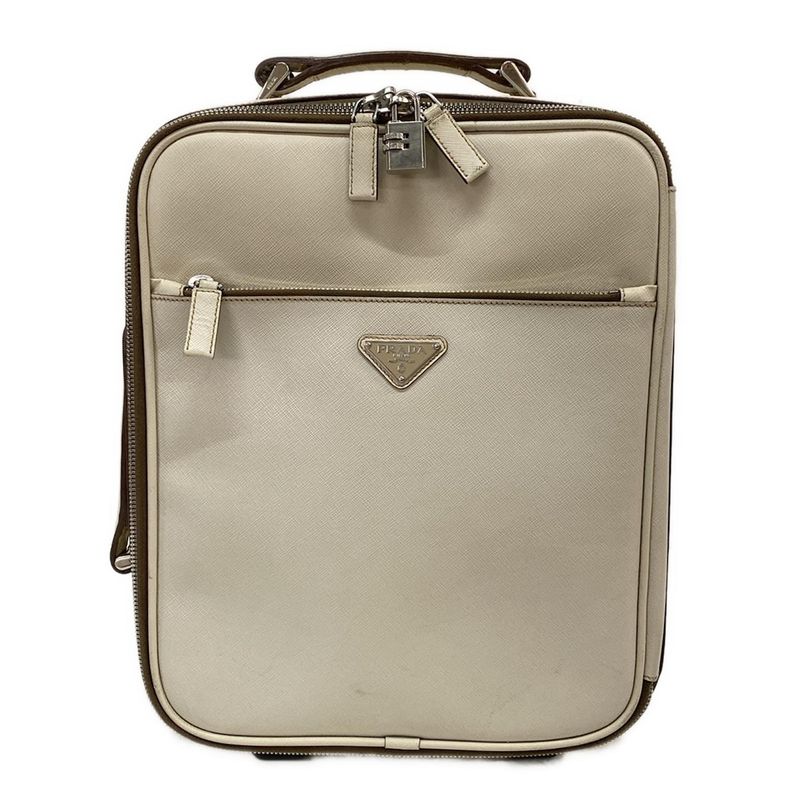 Prada Carry Bag - Ivory No Tsa Main Item No Dial Lock Leather