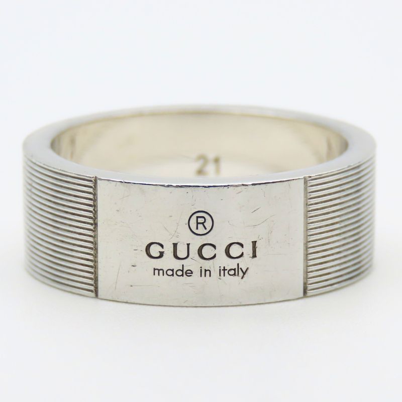 Gucci Ring / Ring Logo Ring 21 925 Silver Approx 10.2g Silver Accessories Men