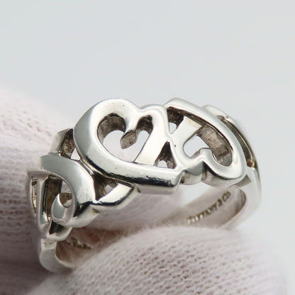 Tiffany & Co Ring - Triple Loving Heart 925 Silver Approx 5.5g Silver Paloma