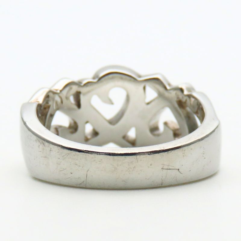 Tiffany & Co Ring - Triple Loving Heart 925 Silver Approx 5.5g Silver Paloma