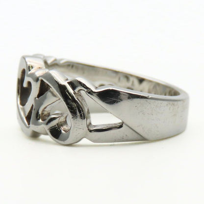 Tiffany & Co Ring - Triple Loving Heart 925 Silver Approx 5.5g Silver Paloma