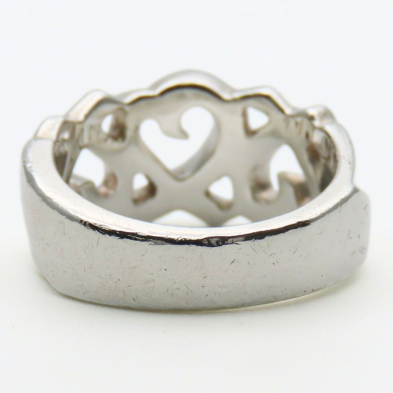 Tiffany & Co Ring - Triple Loving Heart 925 Silver Approx 4.9g Silver Paloma