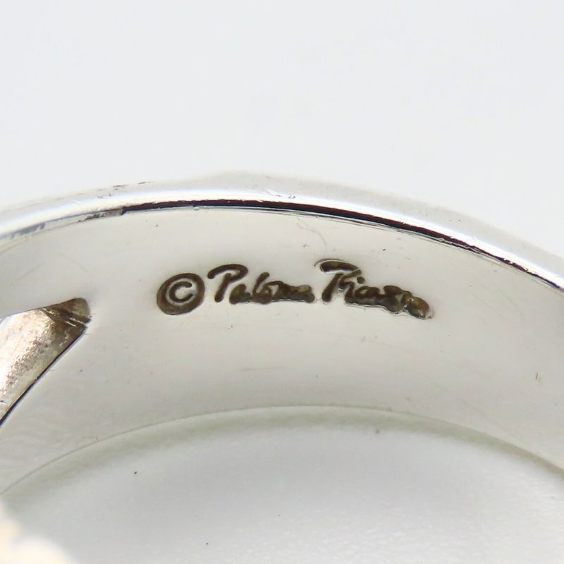 Tiffany & Co Ring - Triple Loving Heart 925 Silver Approx 4.9g Silver Paloma