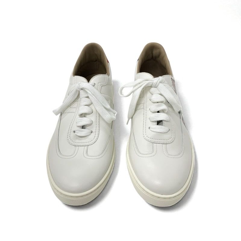 Hermes Quicker Sneakers Shoes Leather White Red Blue Pegase Pegasus