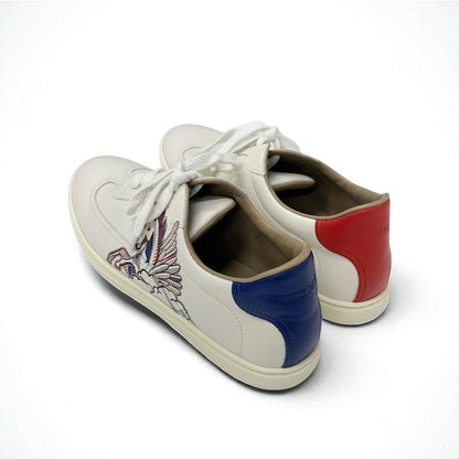 Hermes Quicker Sneakers Shoes Leather White Red Blue Pegase Pegasus