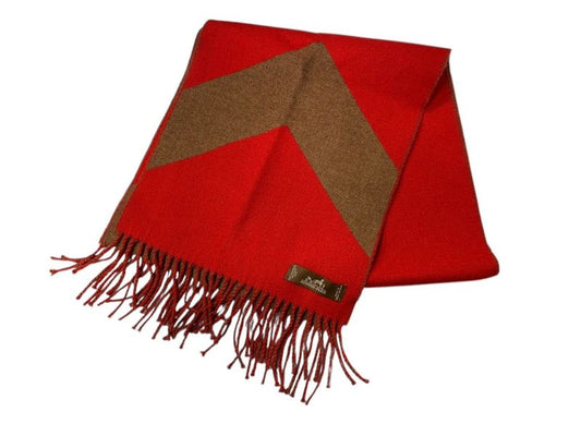 3569 Hermes Cazac Zigzag Arrow Scarf Cashmere Preowned Excellent Condition