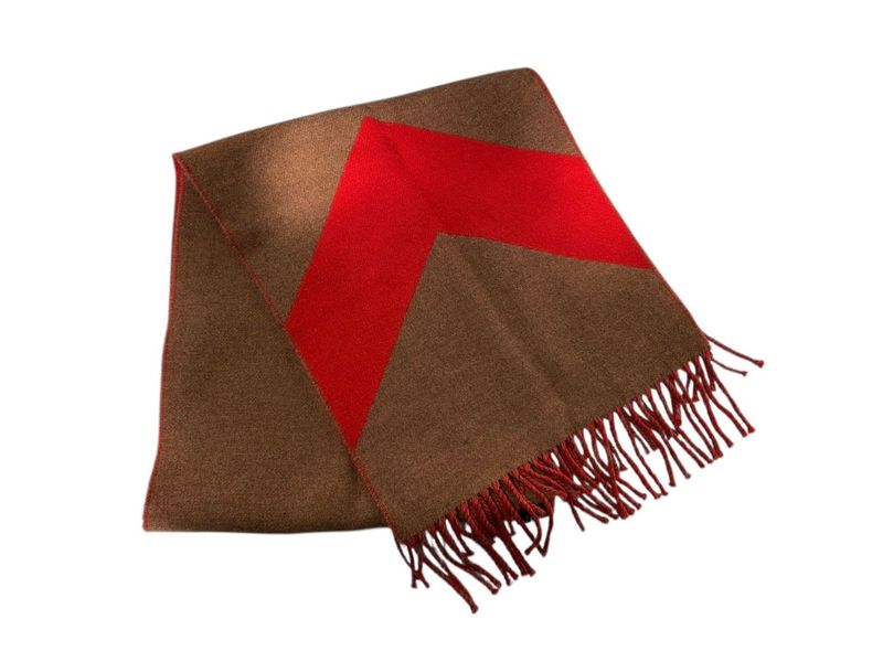 3569 Hermes Cazac Zigzag Arrow Scarf Cashmere Preowned Excellent Condition