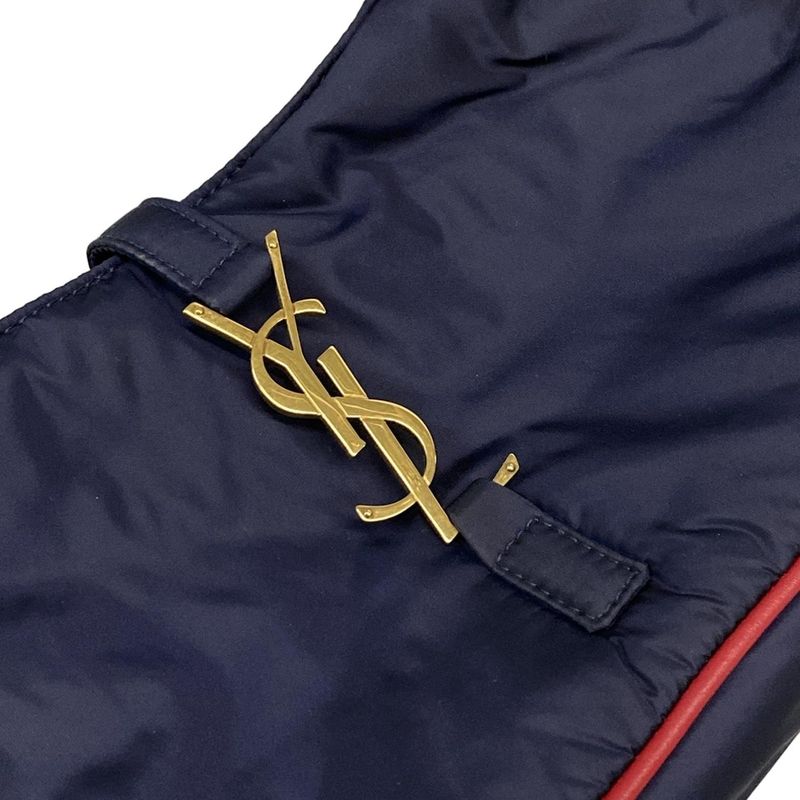 Saint Laurent Paris Shoulder Bag - 733294 Navy and Red Leather