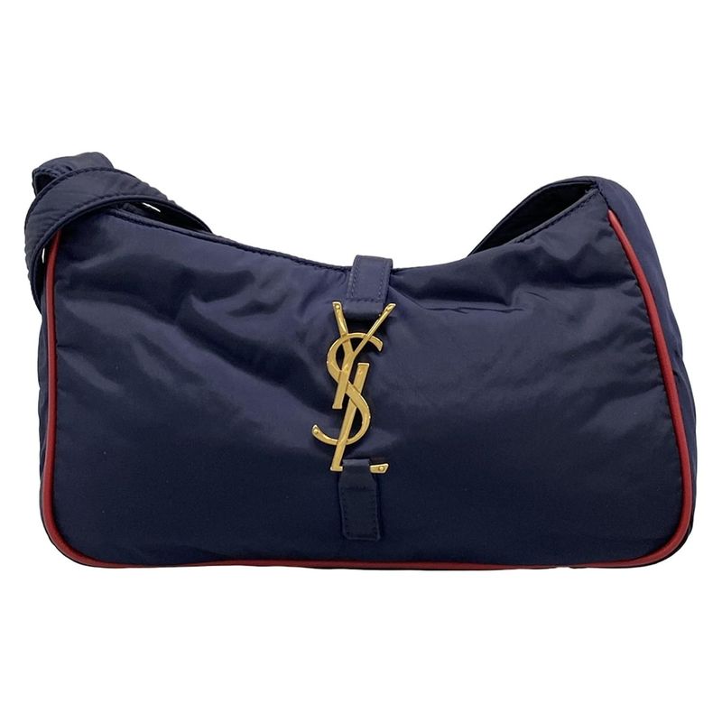 Saint Laurent Paris Shoulder Bag - 733294 Navy and Red Leather